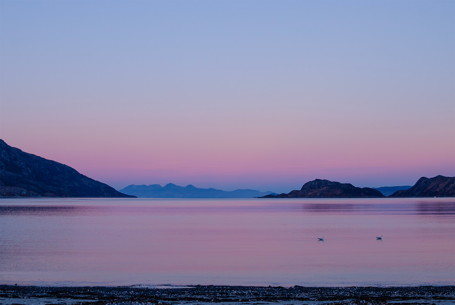 Belt of Venus above Inverie Bay, Knoydart, Scotland